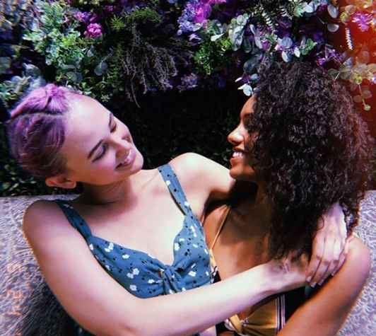 Maisie Richardson-Sellers with her partner Clay. partner, lover, relationship